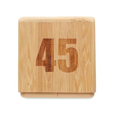 Logotrade promotional product picture of: Bamboo twist snooze timer