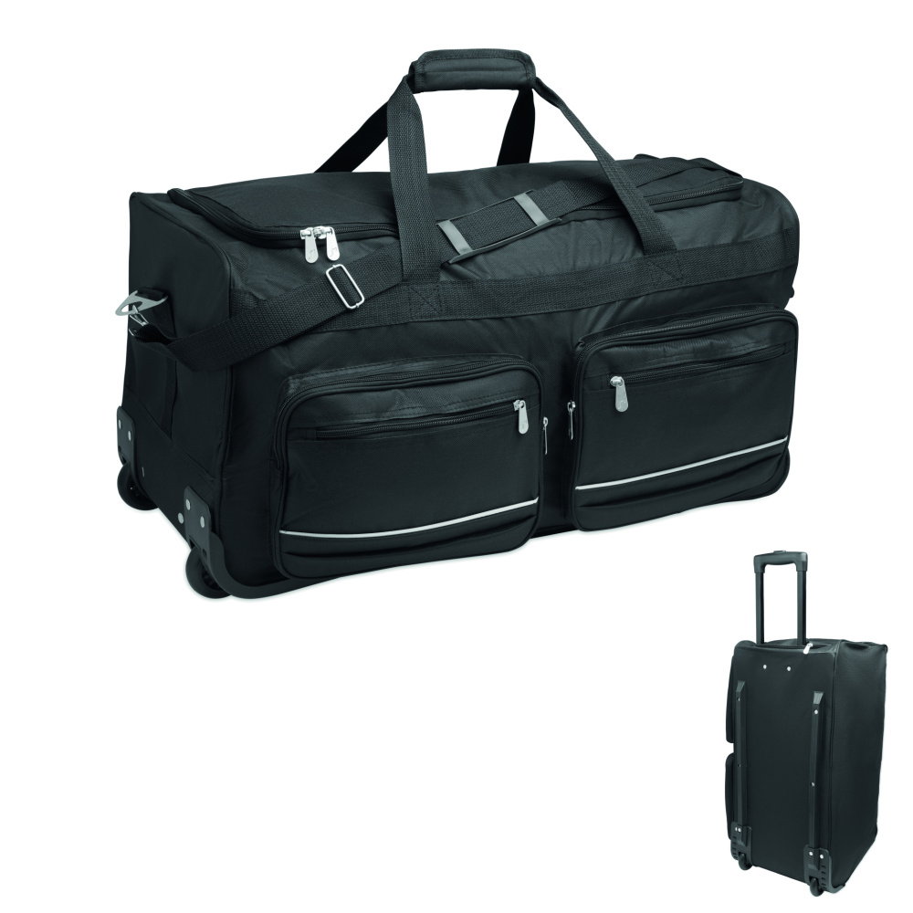 Logo trade promotional merchandise picture of: Duffle bag trolley 600D RPET