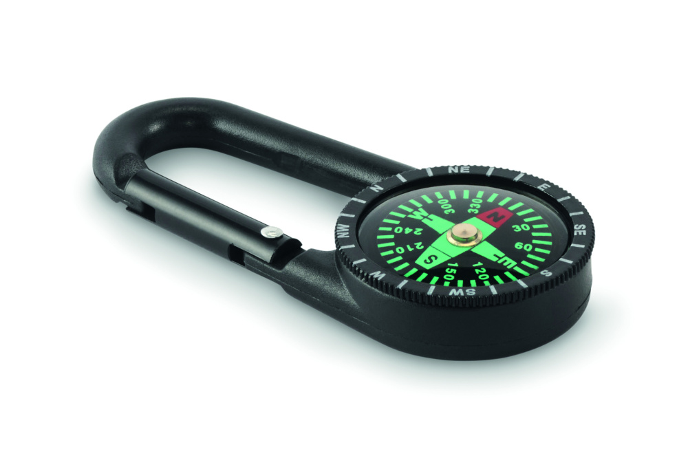 Logo trade promotional giveaway photo of: Outdoor compass with carabiner