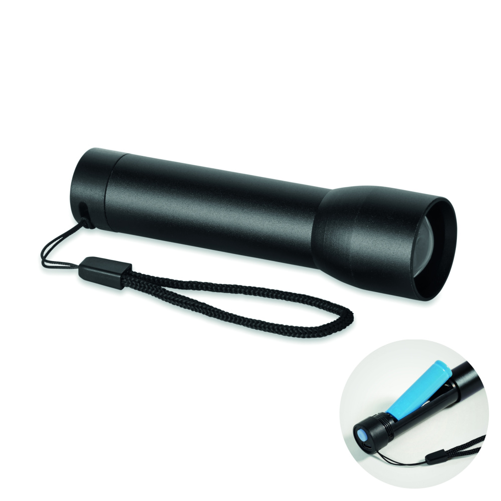 Logo trade promotional gift photo of: Aluminium rechargeable torch