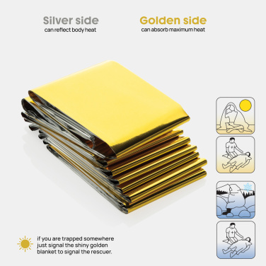 Logo trade promotional products picture of: Solra emergency blanket in RCS recycled RPET pouch