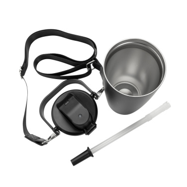 Logo trade promotional gifts picture of: Avira Ayala RCS re-steel duosip lockable crossbody tumbler