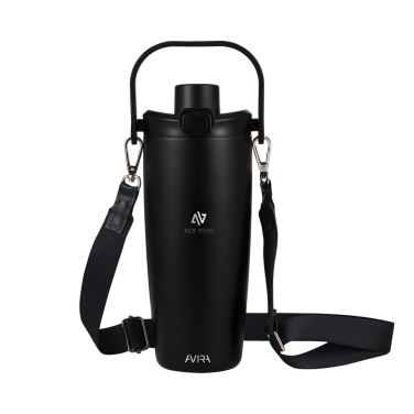 Logotrade promotional products photo of: Avira Ayala RCS re-steel duosip lockable crossbody tumbler