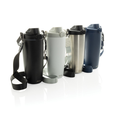 Logo trade promotional giveaways image of: Avira Ayala RCS re-steel duosip lockable crossbody tumbler