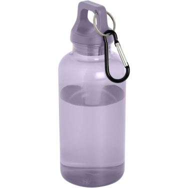 Logotrade promotional merchandise image of: Oregon 400 ml RCS certified recycled plastic water bottle with carabiner