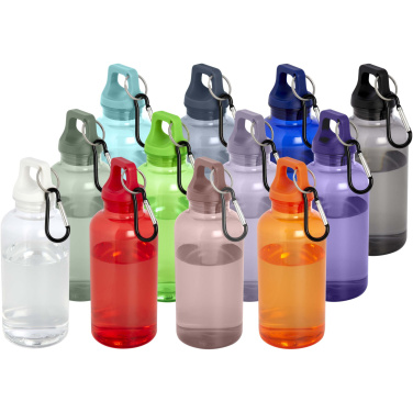 Logo trade promotional merchandise photo of: Oregon 400 ml RCS certified recycled plastic water bottle with carabiner