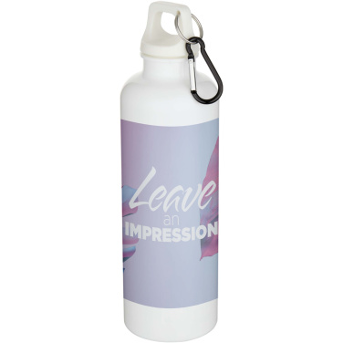 Logotrade promotional merchandise image of: Oregon 750 ml solid colour RCS recycled plastic water bottle with carabiner