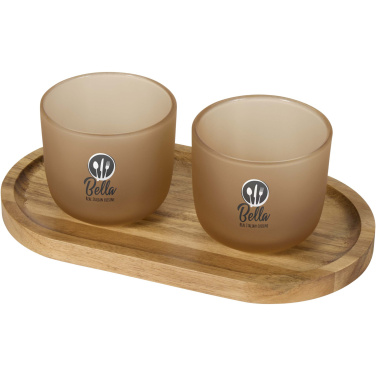 Logotrade advertising product picture of: Male wooden serving tray and glass cups set
