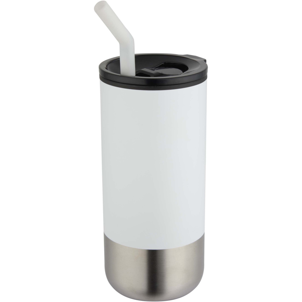 Logo trade promotional gifts picture of: Grayson 480 ml RCS recycled insulated tumbler with straw