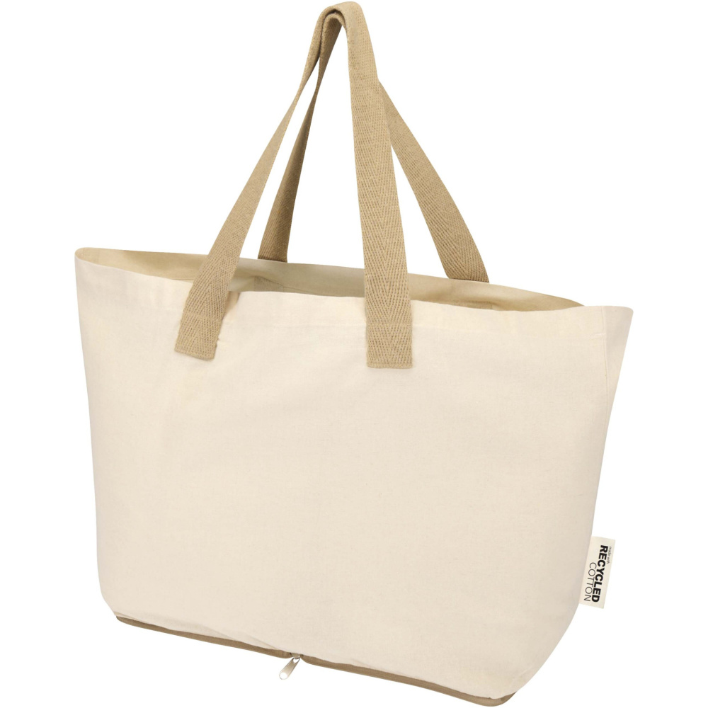 Logo trade corporate gift photo of: Sierra 140 g/m² GRS recycled foldable cotton tote bag 7L