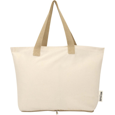 Logo trade promotional item photo of: Sierra 140 g/m² GRS recycled foldable cotton tote bag 7L