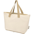 Sierra 140 g/m² GRS recycled foldable cotton tote bag 7L, Natural / Natural