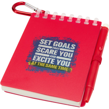 Logotrade promotional merchandise image of: Lig Mini recycled outdoor soft cover notebook and ballpoint pen set (black ink)