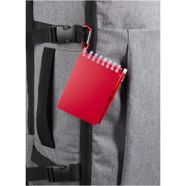 Logo trade promotional gifts image of: Lig Mini recycled outdoor soft cover notebook and ballpoint pen set (black ink)