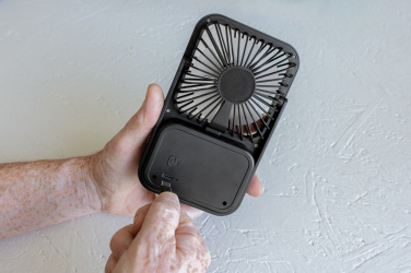 Logo trade promotional merchandise image of: Aervina RCS recycled plastic re-chargeable desk fan