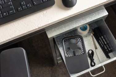 Logotrade business gift image of: Aervina RCS recycled plastic re-chargeable desk fan