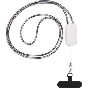 Logotrade advertising product image of: Anser recycled plastic smartphone lanyard with 27W 5-in-1 built-in cable