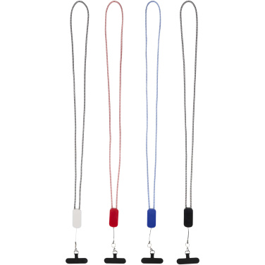 Logo trade advertising products picture of: Anser recycled plastic smartphone lanyard with 27W 5-in-1 built-in cable