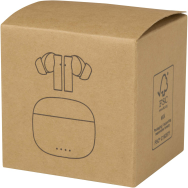 Logo trade corporate gifts image of: Alterf recycled plastic True Wireless Bluetooth® headset with silicone eartips