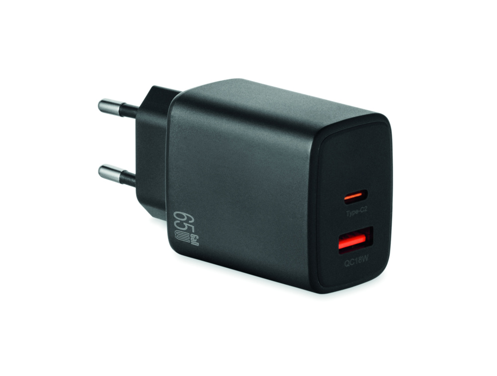 Logotrade corporate gift image of: EU 2-pole wall adapter/charger