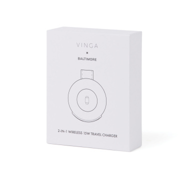 Logotrade business gift image of: VINGA Baltimore RCS 2-in-1 Wireless 15W Travel Charger
