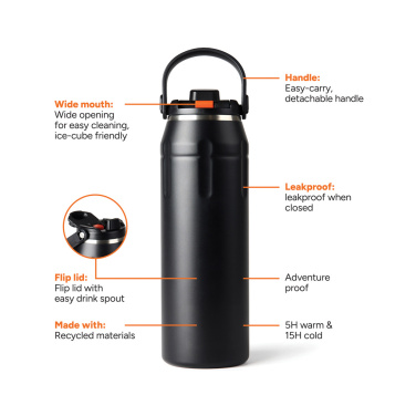 Logo trade promotional merchandise photo of: Nordic Drift Trail RCS Insulated sports bottle 940ml