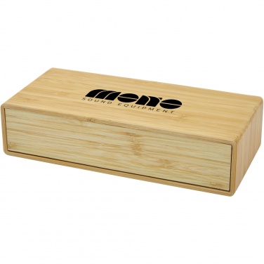 Logotrade meene foto: Minata bambusest juhtmevaba laadija koos kellaga