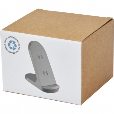 Logotrade reklaamtoote foto: Loop 15W kahe mähisega RCS taaskasutatud plastist juhtmevaba laadimisalus