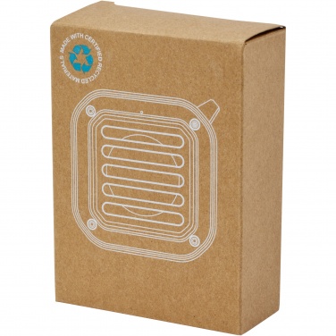 Logo trade ärikingid foto: Solo 3W IPX5 RCS taaskasutatud plastikust päikeseenergia Bluetooth® kõlar karabiiniga 