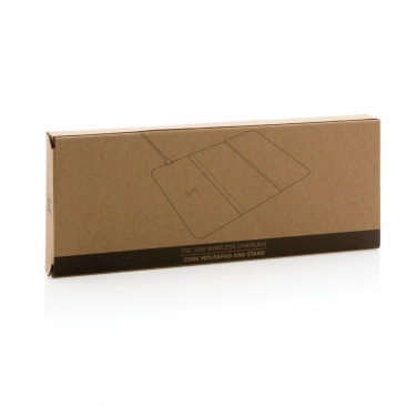 Logotrade firmakingid pilt: 10 W juhtmevaba laadimisega korgist hiirematt ja alus