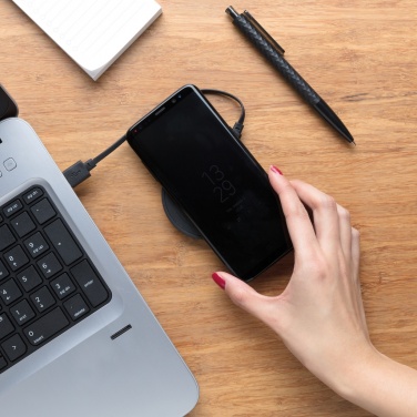 Logotrade ärikingid pilt: 5 W juhtmevaba laadimisalus ümmargune