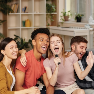 Logotrade reklaamkingi foto: Singvibe RCS taaskasutatud plastikust karaokekomplekt topeltmikrofoniga