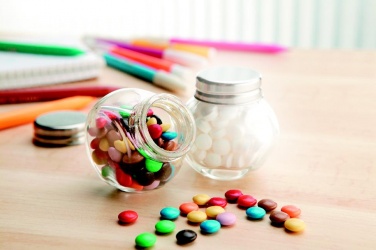 Logo trade reklaamkingi pilt: Šokolaad klaasist purgis