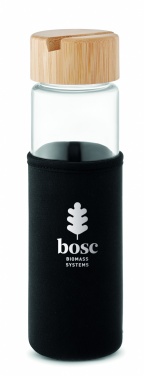 Logo trade firmakingi pilt: Klaaspudeli bambusest kaas 600ml