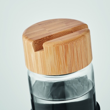 Logo trade meened foto: Klaaspudeli bambusest kaas 600ml