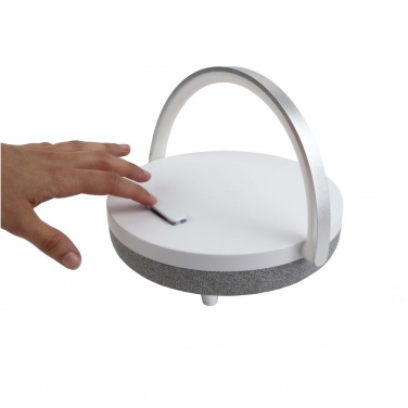 Logo trade mainoslahjat ja liikelahjat kuva: Prixton 10 W:n 4-in-1-Bluetooth®-kaiutin LED-valolla ja langattomalla latausalustalla