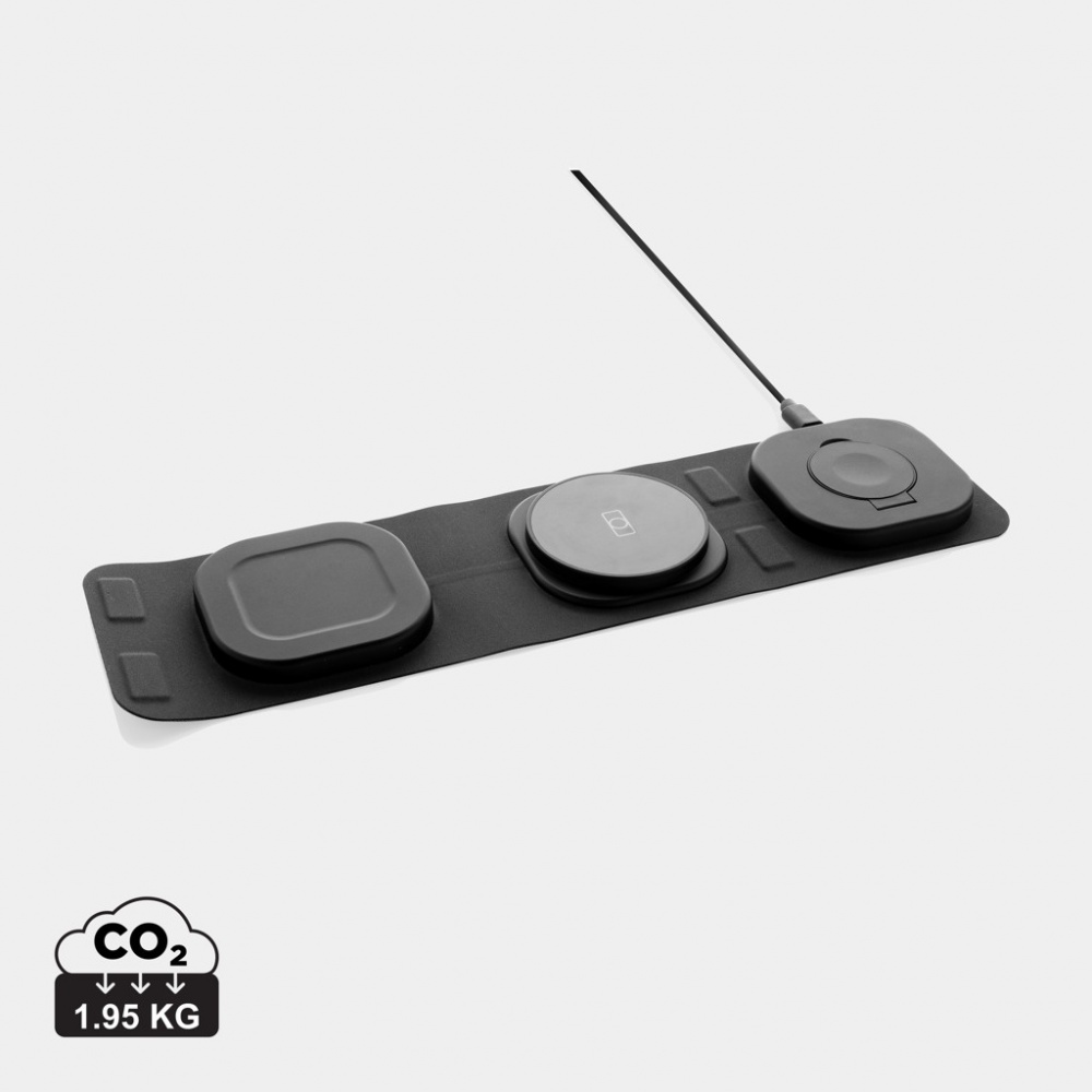 Logo trade liikelahjat mainoslahjat kuva: Swiss Peak RCS rplastic 3-in-1 langaton 15W matkalaturi