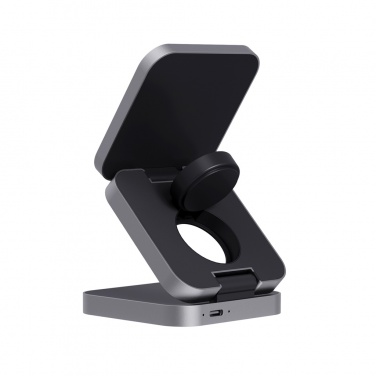 Logo trade liikelahjat tuotekuva: Terra 3in1 15W taitettava virtapankki RCS kierrätysalumiinia