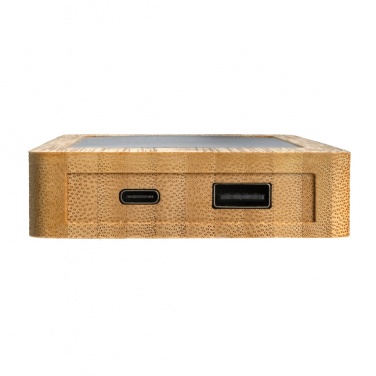 Logotrade mainostuotet kuva: Sunwick 10.000 mAh bambuinen aurinkovoimapankki