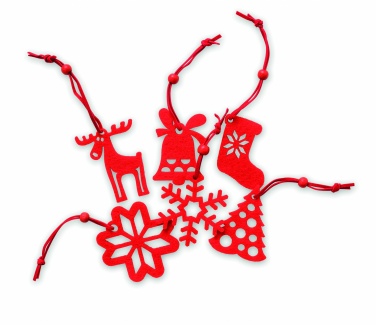 Logo trade mainostuotet tuotekuva: Set of 6 felt tree hangers