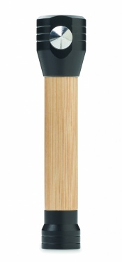 Logotrade liikelahjat kuva: 3 in 1 bambu taskulamppu, jossa on hätävasara ja turvavyöleikkuri mukautettavalla painatuksella