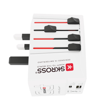 Logo trade mainoslahja ja liikelahja tuotekuva: SKROSS World Travel adapteri MUV 65W PD USB C -kaapelilla