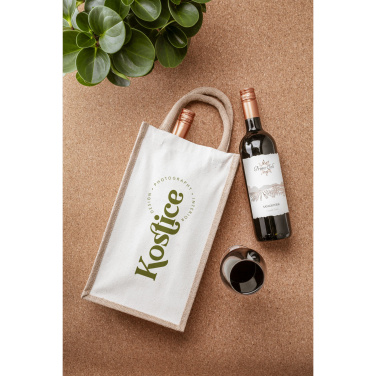 Logotrade mainoslahjat kuva: Juuttikangas Double Wine Bag