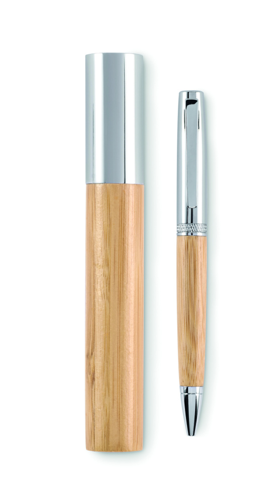 Logo trade mainoslahja ja liikelahja tuotekuva: Metallikierre kuulakynä putkessa