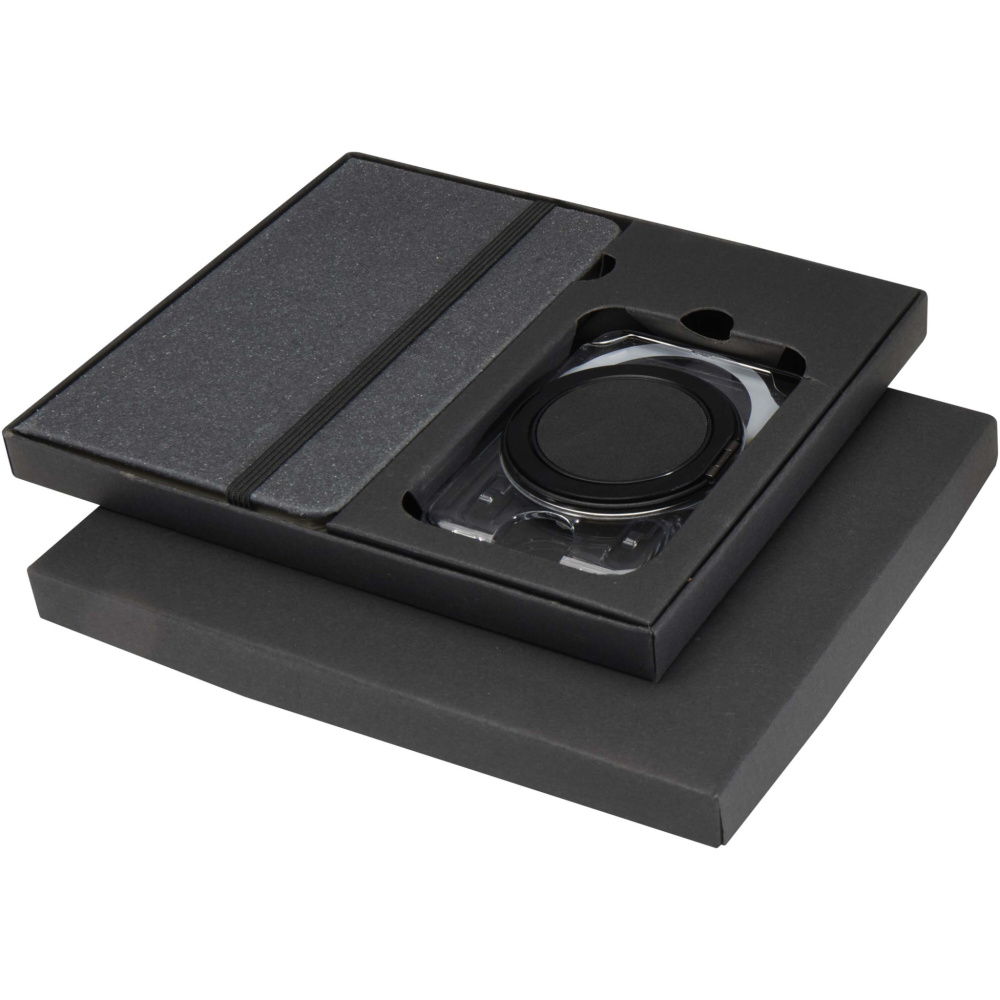 Logotrade mainoslahjat ja liikelahjat tuotekuva: Kern kovakantinen muistikirja (A6) ja MagSafe lompakkolahjasetti