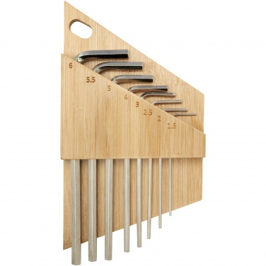 Logotrade biznesa dāvanas foto: Alena bambusa sešstūra atslēgu instrumentu komplekts