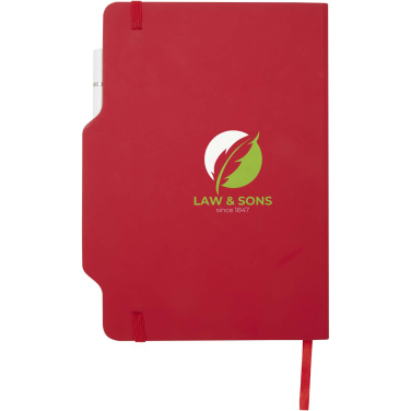 Logotrade biznesa dāvanas foto: Nexus A5 cieto vāku piezīmjdators ar pildspalvas un zīmuļa kombināciju (melna tinte)