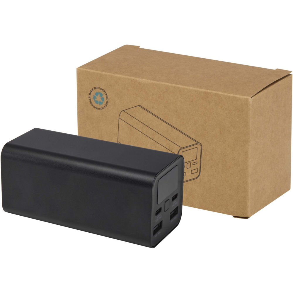 Logotrade biznesa dāvanas foto: Acamar 20.000 mAh 70W pārstrādāta alumīnija klēpjdatora pārnēsājamais akumulators