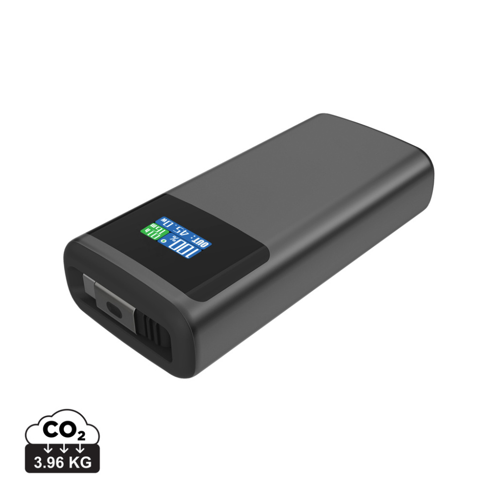 Logotrade biznesa dāvanas foto: Quantum RCS īpaši ātra PD45W 10.000mAh pārnēsājamā baterija ar ekrānu