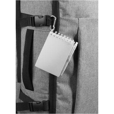 Logotrade biznesa dāvanas foto: Lig Mini pārstrādātu mīksto vāku piezīmju grāmatiņas un lodīšu pildspalvas komplekts āra lietošanai (melna tinte)